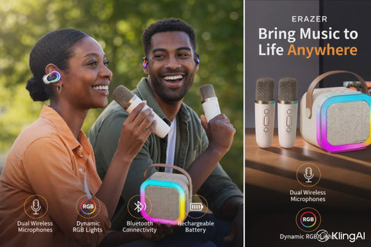 Wireless Karaoke Speaker with Microphone and Sound Effects